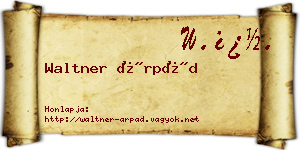 Waltner Árpád névjegykártya