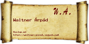 Waltner Árpád névjegykártya